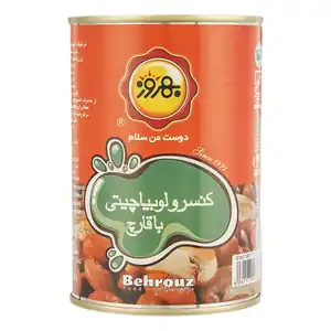 کنسرو لوبیا چیتی و قارچ 410 گرمی بهروز