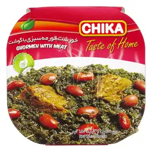 کنسرو خورشت قورمه سبزی با گوشت 180 گرمی چیکا