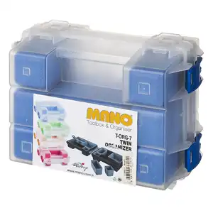 جعبه ابزار آبی اورگانایزر دو قلوی 7 اینچ مانو