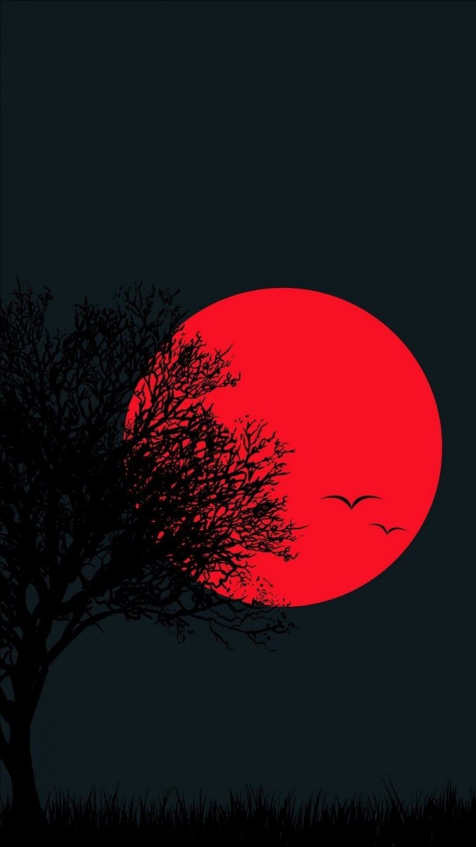 ماه-آسمان-شب-مشکی-سیاه-قرمز