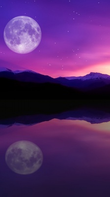 ماه-شب-بنفش-ستارگان