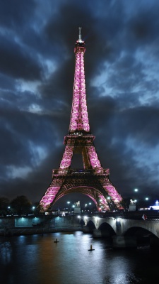 برج-برج ایفل-پاریس-پل-دریاچه-شب