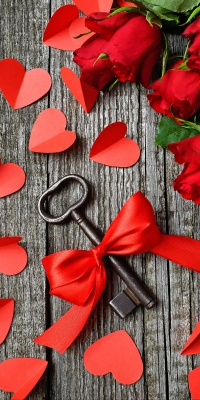 قرمز-کلید-گل رز-قلب