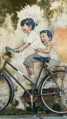 خواهر-برادر-دوچرخه سواری-دوچرخه-بازی