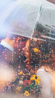 عروسی-ازدواج-باران-دسته گل-عاشقانه