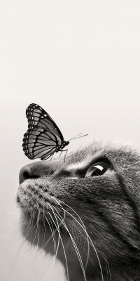 سیاه و سفید-پروانه-حشرات-حشره-حیوانات-گربه