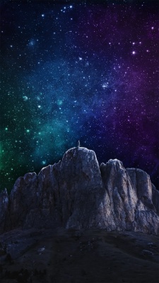 صخره-آسمان-ستارگان-شب