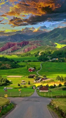 روستا-چمنزار-بیشه-کوهستان